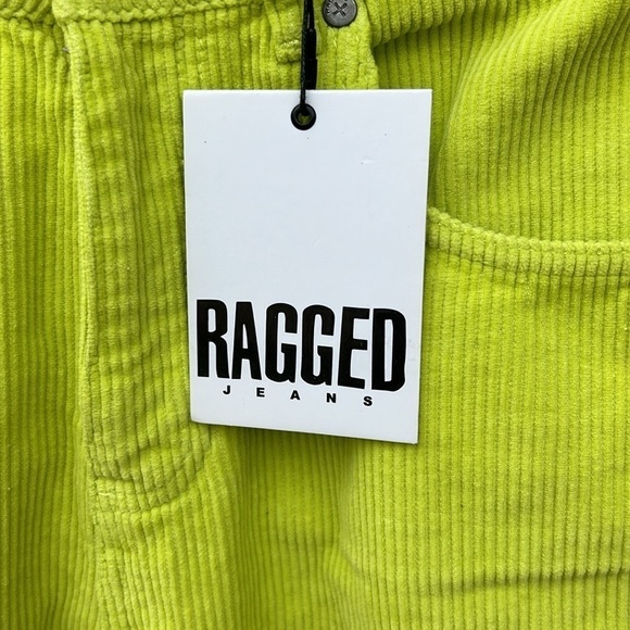 NWT The Ragged Priest Corduroy Jeans Neon Yellow Festival Rave Punk Sz 30 - Picture 3 of 7